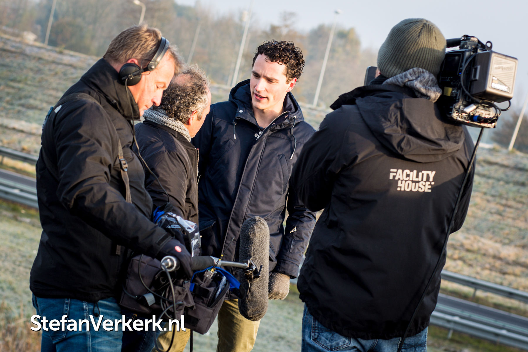 Opnames voor De Gevaarlijkste Wegen van Nederland over de N50 bij Kampen Foto's Stefan Opnames voor De Gevaarlijkste Wegen van Nederland over de N50 bij Kampen Foto's Stefan